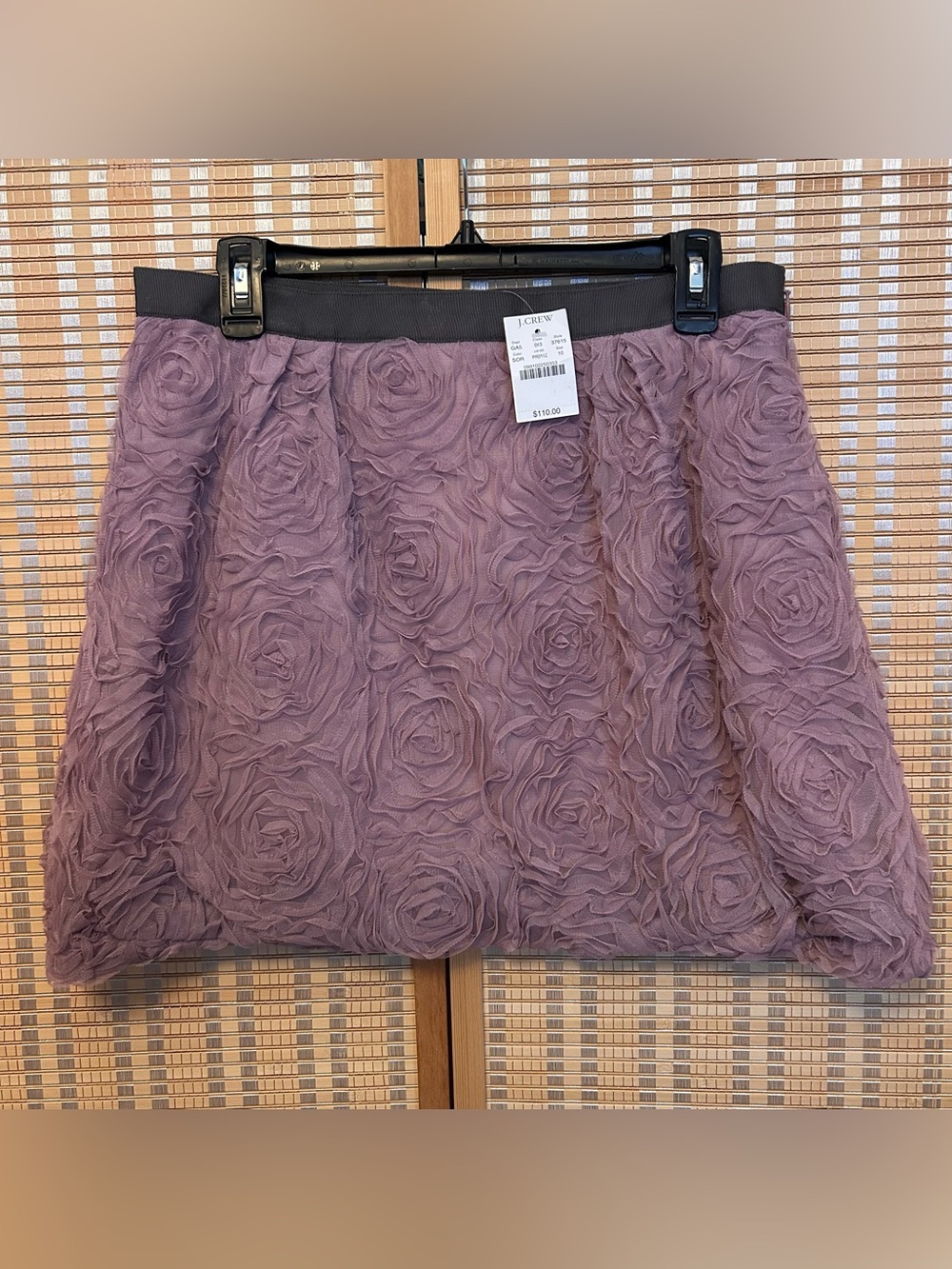 J Crew Purple Rosette Bubble skirt NWT
